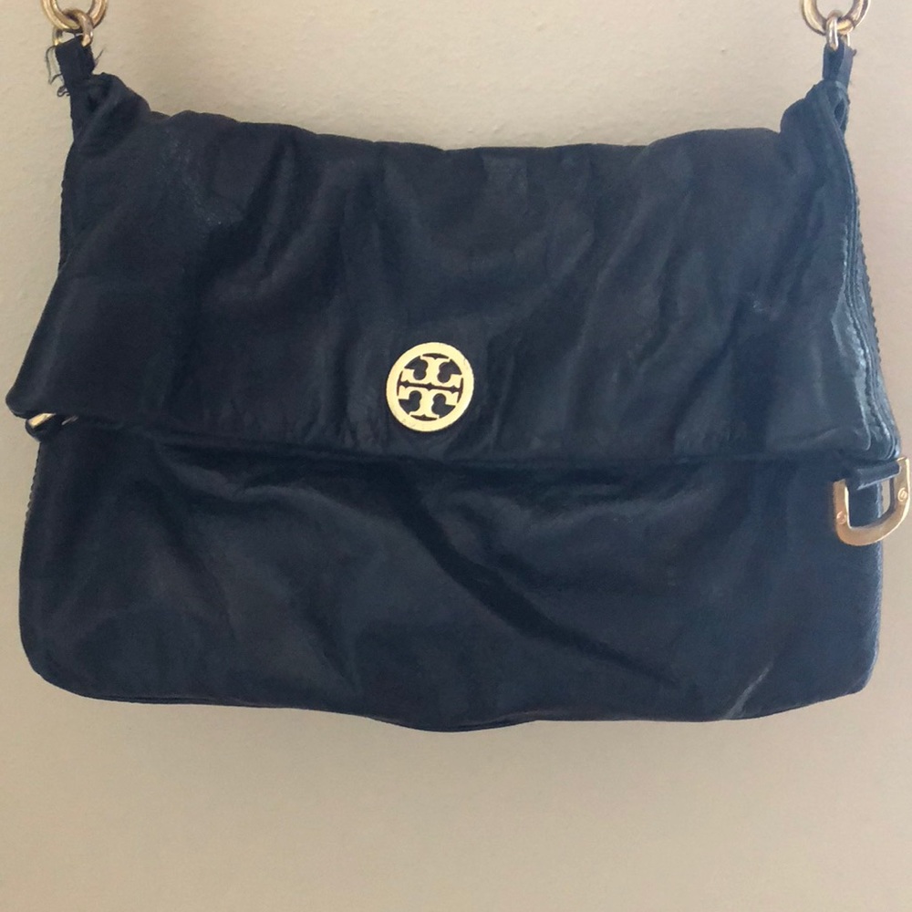 Tory Burch convertible Black leather clutch